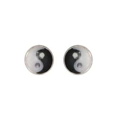 Yin Yang Ohrstecker aus 925 Silber