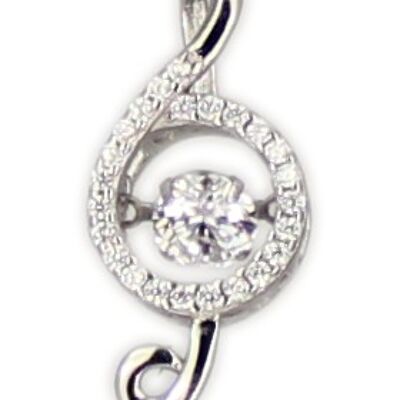 Kette Note Dancing Diamond rhodiniert 925 Silber 45 cm + 3,5 cm Verlängerung