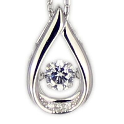 Kette Tropfen Dancing Diamond rhodiniert 925 Silber 45 + 3,5 cm Verlängerung