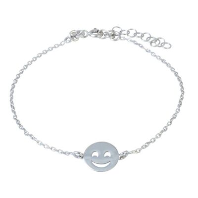 Armband Smile 925 Silber rhodiniert 16,5 cm + 2,5 cm Verlängerung