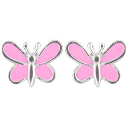 Ohrstecker Schmetterling rosa 925 Silber