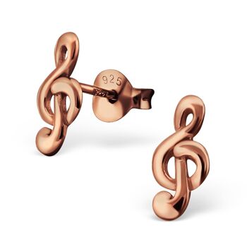 *Boucles d'oreilles clef argent 925 plaqué or rose