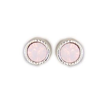 Clous d'oreilles cristal 3mm en Opale d'Eau de Rose