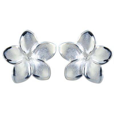 Ohrstecker 18 mm Champac-Flower 925 Silber