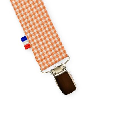 Fermaciuccio in cotone biologico Teddy Gingham