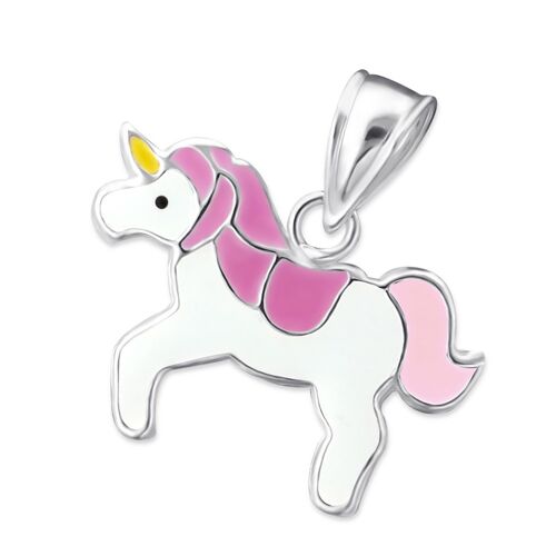 Anhänger Einhorn mit rosa Mähne 925 Silber