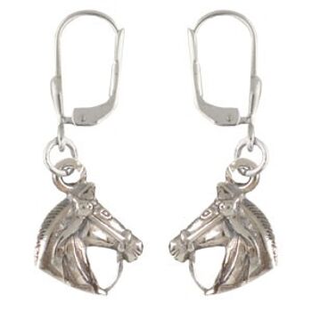 Boucles d'oreilles tête de cheval argent 925