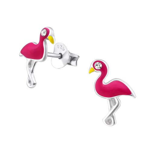 Ohrstecker Flamingo Pink 925 Silber e-coated