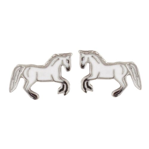 Ohrstecker weißes Pferd 925 Silber