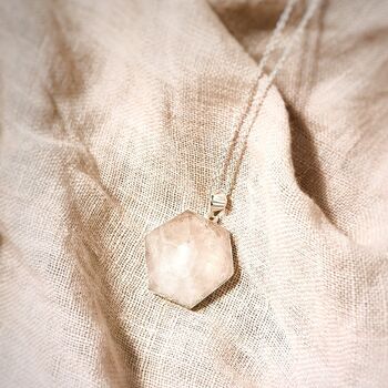 PENDENTIF POINT QUARTZ ROSE // AMOUR INCONDITIONNEL 1