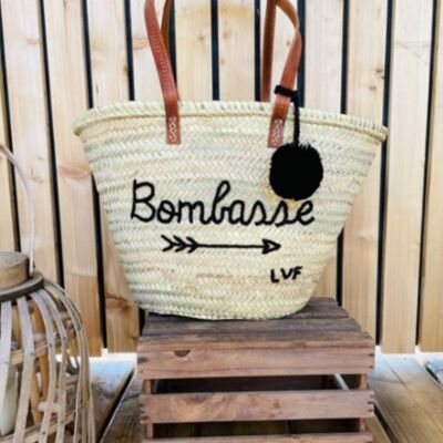 "Bombasse" basket with round pompom