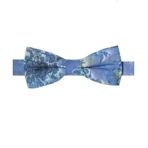 Aquarius - noeud papillon coton à motif piscine - camaïeu de bleus mouchetés