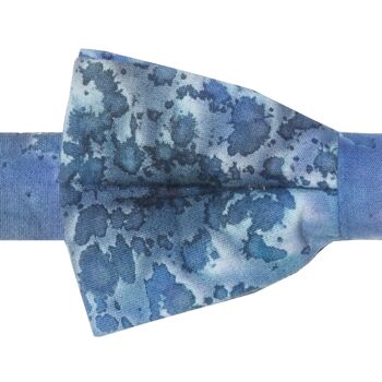 Aquarius - noeud papillon coton à motif piscine - camaïeu de bleus mouchetés 2