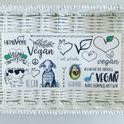 Herbivore - Temporary Tattoo Set. Vegan Temporary Tattoos