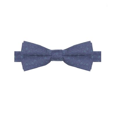 HERSÉ - MICRO-PATTERN COTTON BOW TIE - BLUE AND GREEN