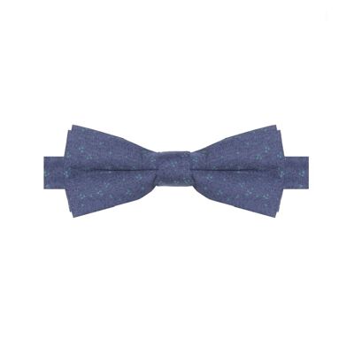 HERSÉ - MICRO-PATTERN COTTON BOW TIE - BLAU UND GRÜN