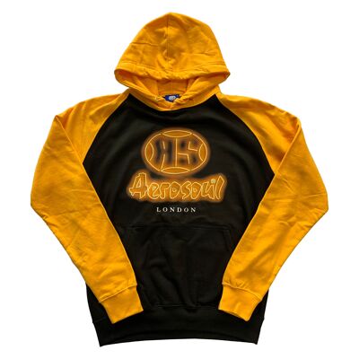 A.S. Neon Baseball Heavyweight Hoodie ( Jet Black & Gold )