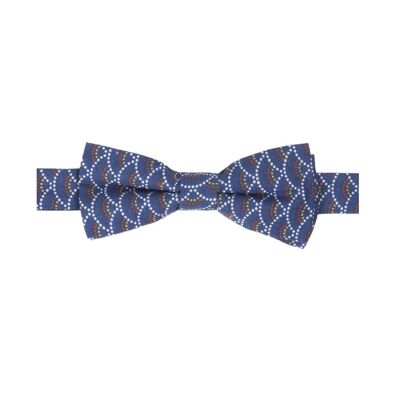 PALEMON - RIBBED COTTON BOW TIE - BLUE, WHITE, RED AND YELLOW