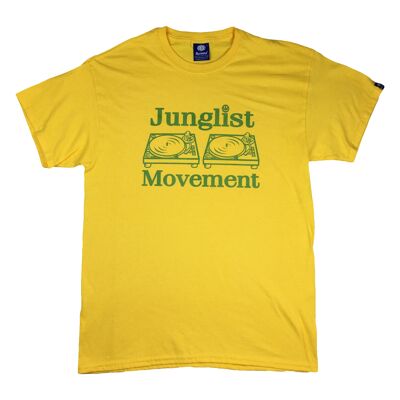 Junglist Movement T-shirt (Yellow with Green Print)