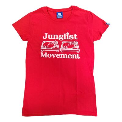 Junglist Movement Babe T-Shirt ( White/Red )