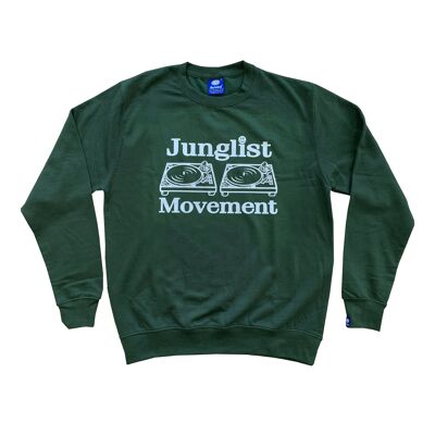 Junglist Movement -  Heavyweight Sweatshirt Forest With White Print