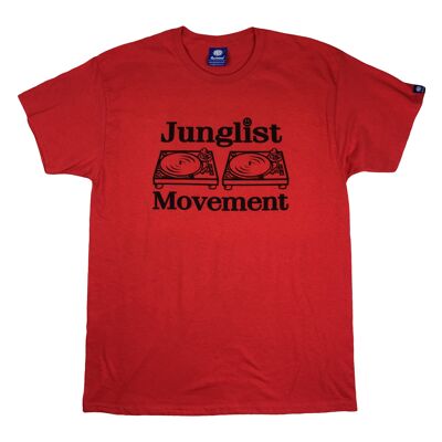 Junglist Movement T-shirt (Red with Black Print)