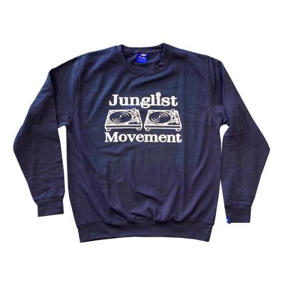 Junglist Movement -  Heavyweight Sweatshirt  Dark Navy With White Print