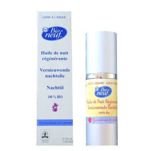 Huile de nuit régénérante géranium citron (30 ml)