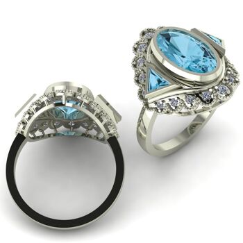 Topaze bleue et diamant 3