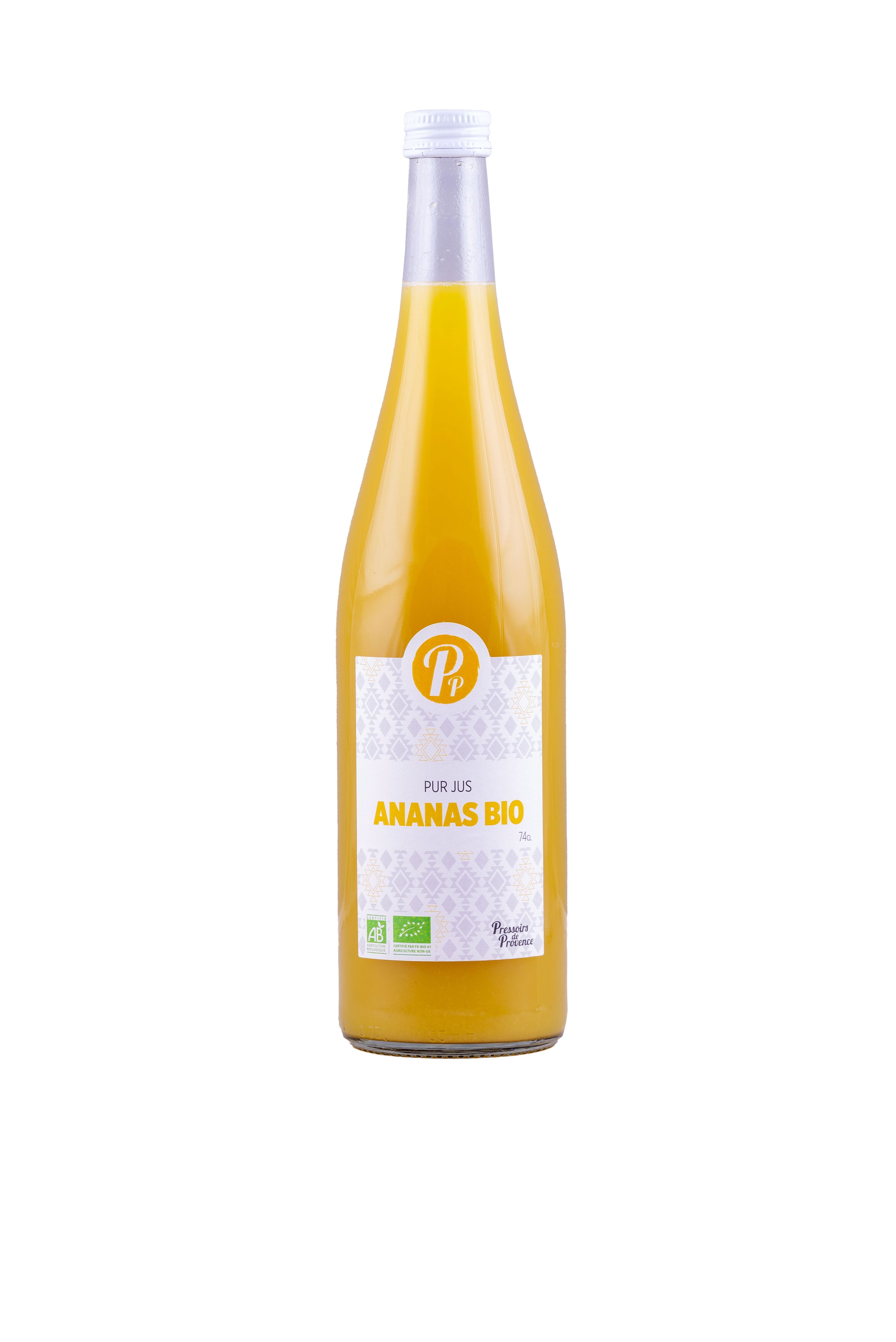 Jus de fruits - Pur jus d'ananas Bio - 74cl - E407