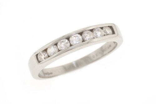 18ct white gold and diamond half eternity ring, channel.