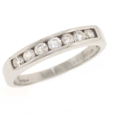18ct white gold and diamond half eternity ring, channel.