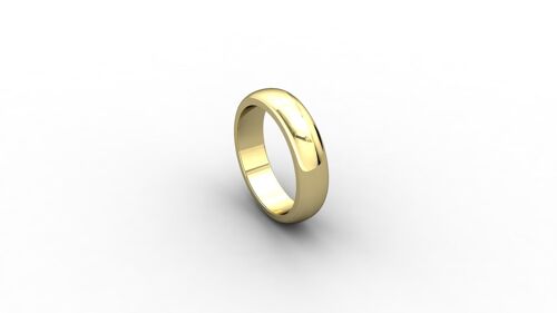18ct yellow gold D-shaped wedding band