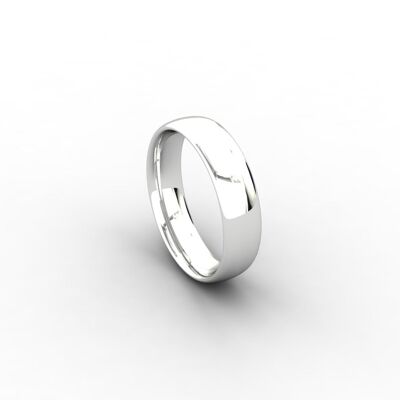 9ct white gold Court shaped wedding band