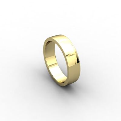 18ct yellow gold flat court wedding ring