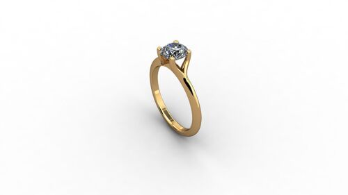 18Ct Solitaire Diamond Ring , 18ct rose , SKU357