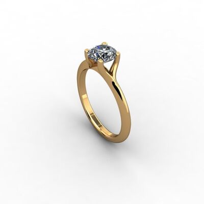 Anello con diamante solitario da 18 carati, giallo da 18 carati, SKU359