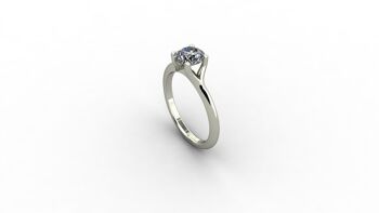 Bague en diamant solitaire 18 carats, blanc 18 carats, SKU388 2