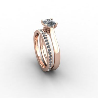 18ct gold engagement ring with fitted wedding band