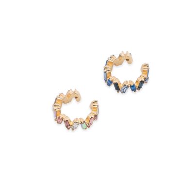 MUNUBELLE Ear Cuff "Wave" - Rosa / Océano (Conjunto)