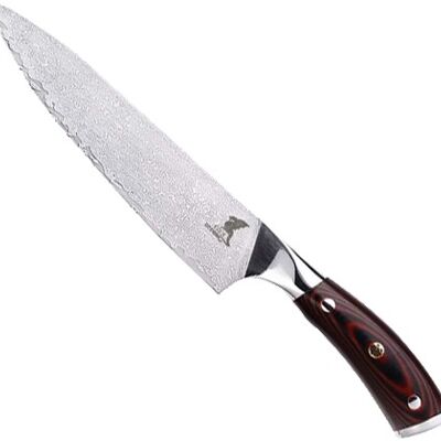 Cuchillo de Damasco Hiroto - Cuchillo de Chef de 8"