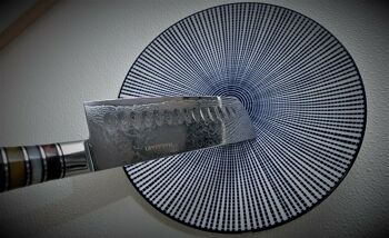 Couteau Nakiri Nagasaki Solingen 7"/18cm à bords creux - brun annelé 5