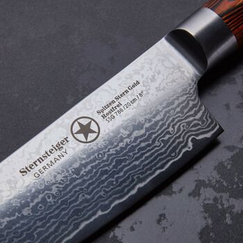 Couteau de chef Sternsteiger Damascus - acier damas japonais VG-10 - SPITZEN-STERN GOLD SERIES - marron 3