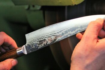 Couteau de chef Sternsteiger Damascus - acier damas japonais VG-10 - SPITZEN-STERN GOLD SERIES - marron 4