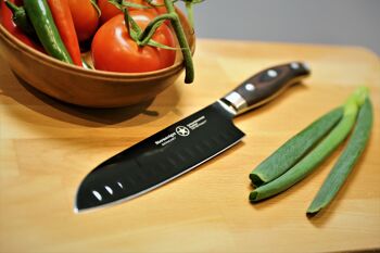 Couteau Santoku Sternsteiger Titanium Series 7 "/ 18 cm avec bord creux + couteau d'office 3,5" / 10 cm 2