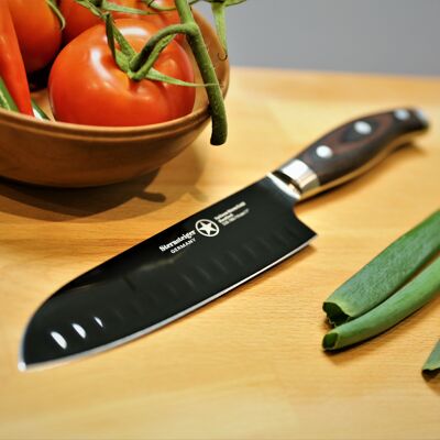 Sternsteiger Titanium Series 7"/18cm Santoku Knife with hollow Edge