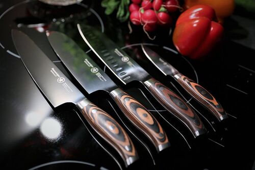 Sternsteiger Titanium Series /Full Set of 4 knives / Komplettsatz/ Titan Kochmesser Set
