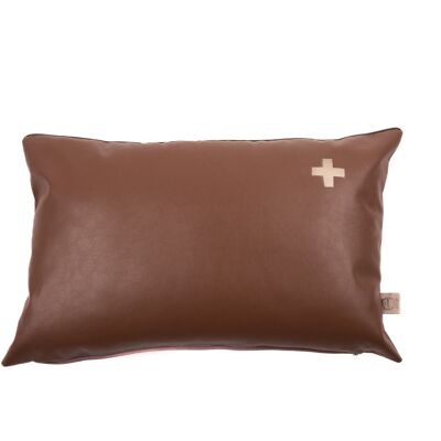 Housse de Coussin Ciel Cuir Marron