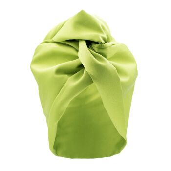 Turban Satin Duchesse Vert Anïs - Large 1