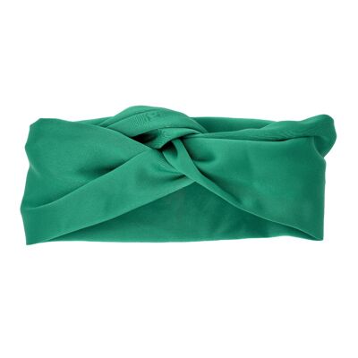 Green Duchess Satin Turban - Medium